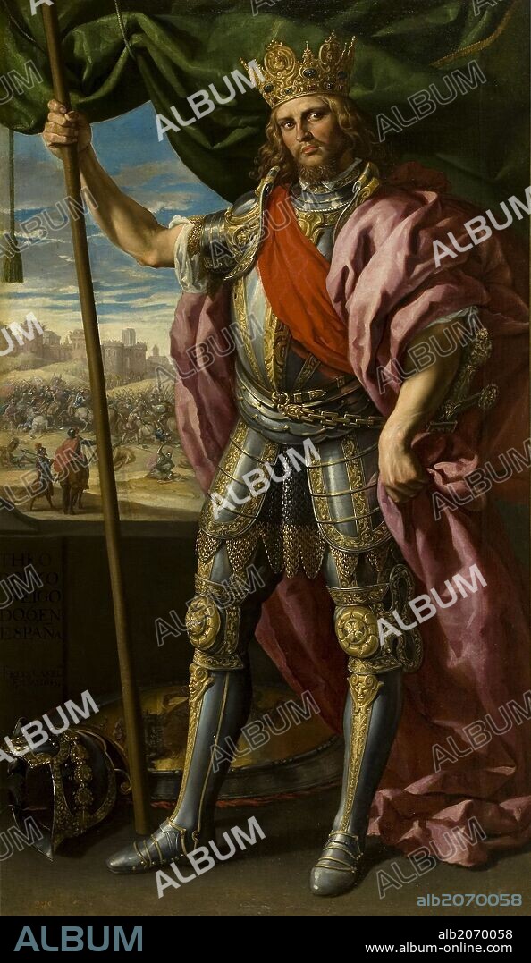 FÉLIX CASTELO. Félix Castello / 'Teodorico, rey godo', 1635, Escuela Española, Óleo sobre Lienzo, 205 cm x 118 cm, P03379.