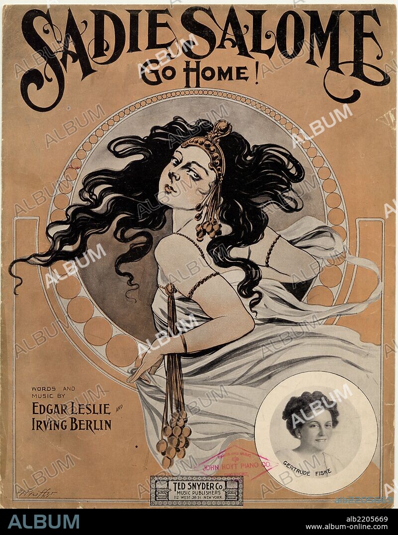 Ina  Mucha type artistic presentation, a girl in flowing hair bedecked with jewels and a Cleopatra stile tiara.