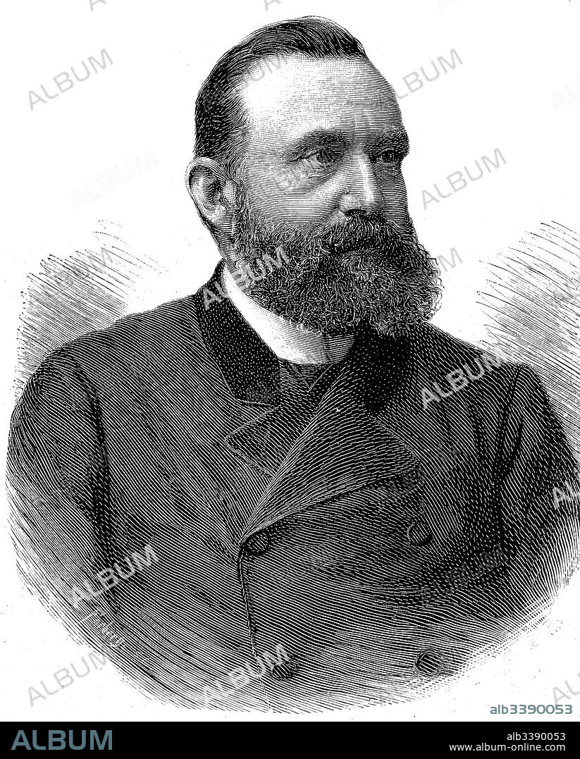 Walter Hauser, May 1, 1837, Waedenswil - October 22, 1902, was a Swiss politician and member of the Swiss Federal Council, Woodcut from 1892.