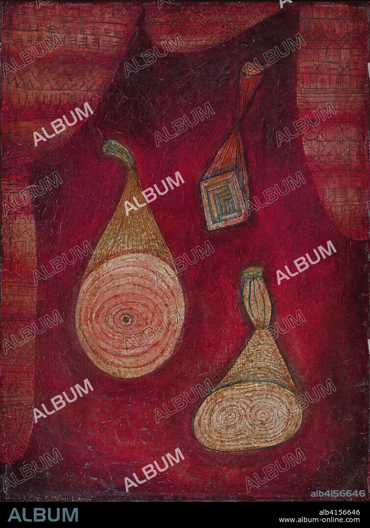 Paul Klee (Münchenbuchsee,  1879-Muralto, 1940). Omega 5 (Objetos de imitación), 1927, 295 (1927). Óleo y acuarela sobre lienzo clavado sobre cartón. 57,3 x 43 cm.