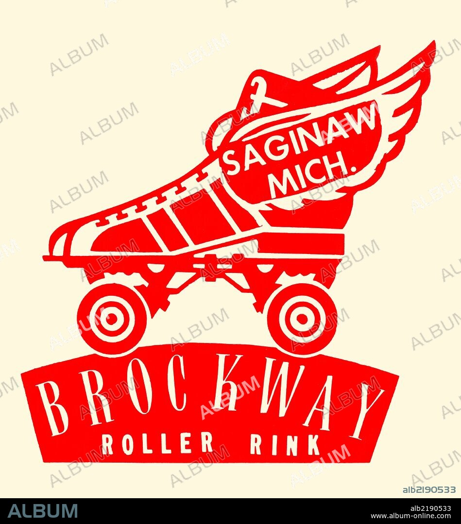 Stickers were issued by roller rinks across the United States.  Many were stock designs imprinted with the local skating facility.  This was for the Brockway Roller Rink in Saginaw, Michigan.