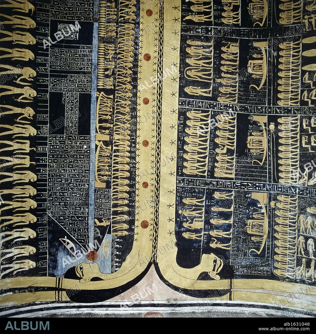 EGYPTIAN ART. Ceiling Fresco From the Tomb of Ramses VI  c. 1100 B.C.  Valley of the Kings, Thebes, Egypt.