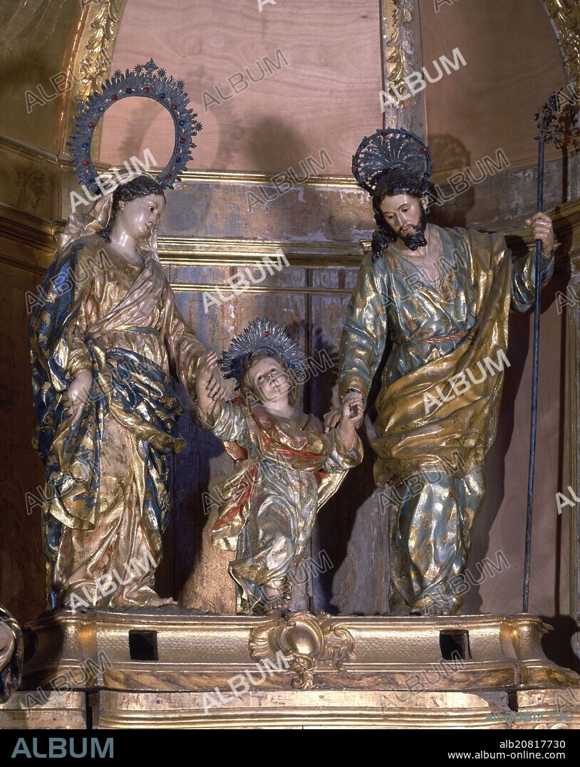 FRANCISCO SALZILLO. SAGRADA FAMILIA - SIGLO XVIII - ESCULTURA BARROCA.