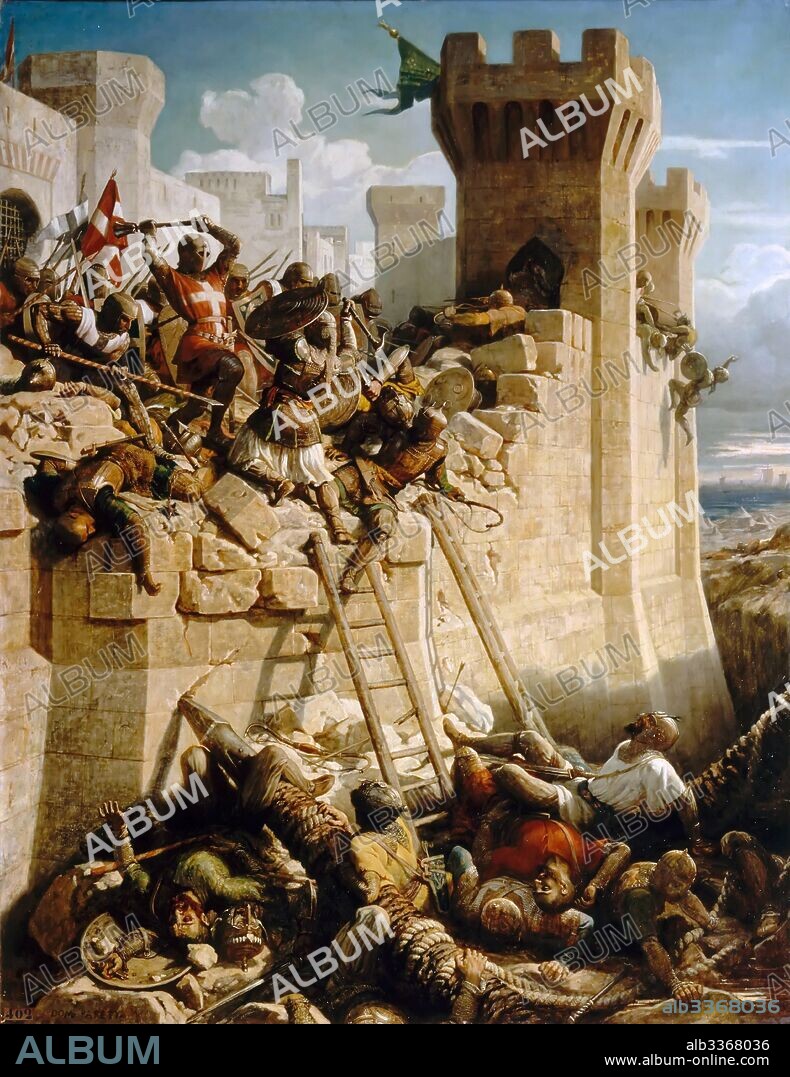 DOMINIQUE PAPETY. Guillaume de Clermont defending the walls at the Siege of Acre, 1291.