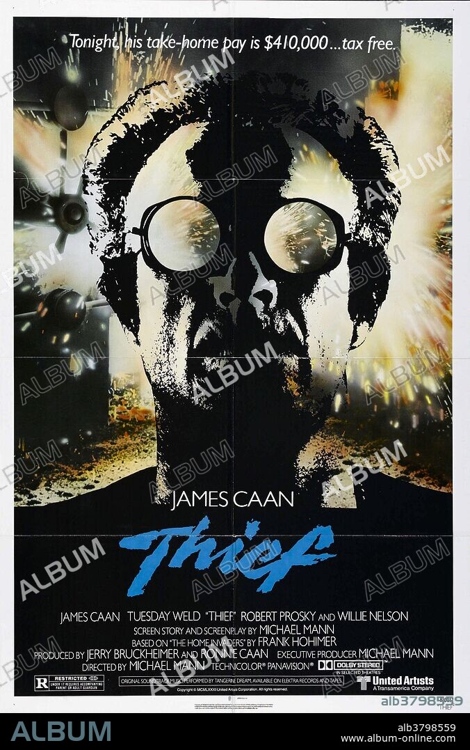 Poster de LADRON, 1981 (THIEF), dirigida por MICHAEL MANN. Copyright UNITED ARTISTS / Cortesía.
