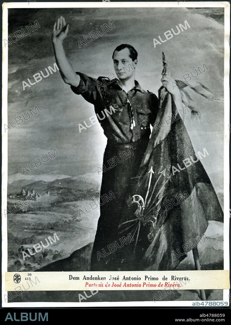Portrait de Jose Antonio PRIMO de RIVERA (1903-1936) createur de la Phalange Espagnole. Photographie du service de propagande allemand vers 1944. Credit : Collection NBL/Kharbine-Tapabor.