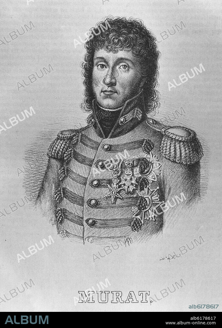 RETRATO DE JOACHIM MURAT MARISCAL DE FRANCIA Y REY DE NAPOLES - LITOGRAFIA S XIX.