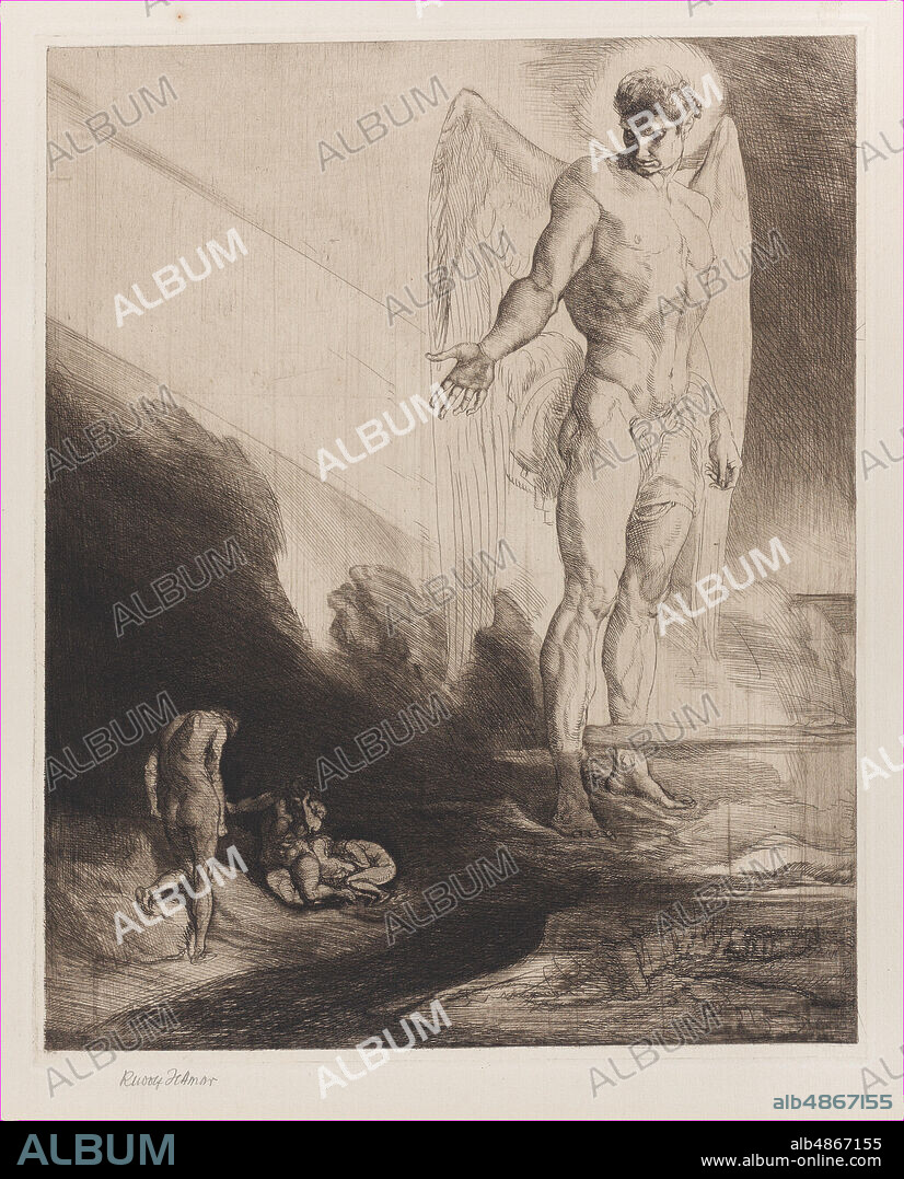 RUDOLF JETTMAR. Lucifer Abandons Cain to his Fate, from Eight Etchings on Byron's Cain , 1919-1920.