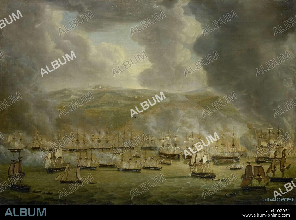 GERARDUS LAURENTIUS KEULTJES. The Attack of the Combined Anglo-Dutch Squadron on Algiers, 1816. Dating: 1817. Measurements: h 61 cm × w 86 cm; d 5.5 cm.