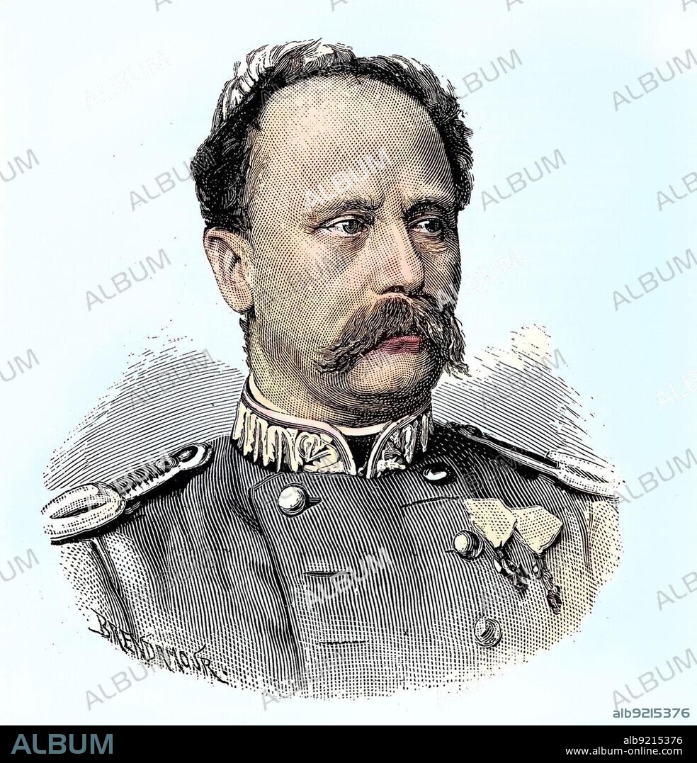 Siegmund Freiherr von Pranckh, 1821, 1888, descendant of the old Austrian noble family Pranckh, originally residing in the former Mark and later in the Duchy of Styria, was a Bavarian General and Minister of War, situation from the time of the Franco-Prussian War, 1870-1871, Historical, digitally restored reproduction from a 19th century original