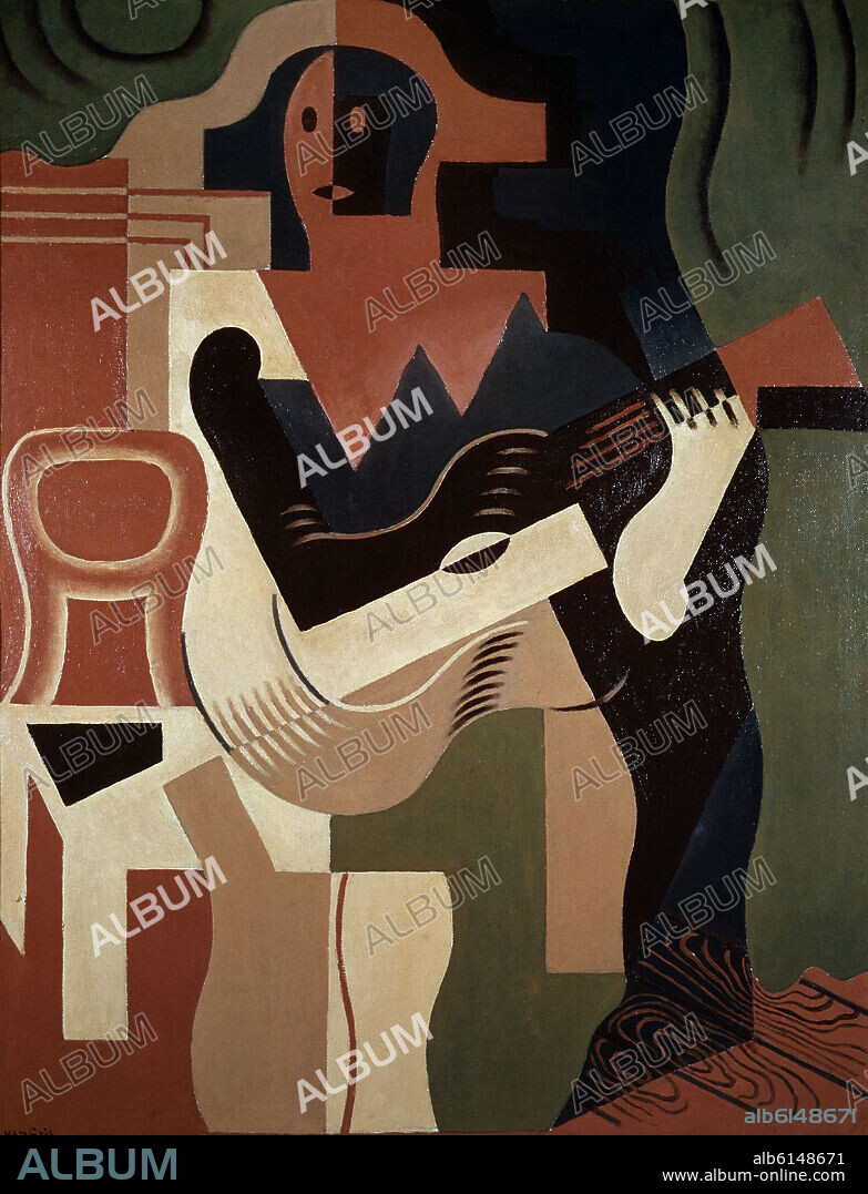 JUAN GRIS. ARLEQUIN CON GUITARRA - 1919 - OLEO-LIENZO - 116 X 89 CM.