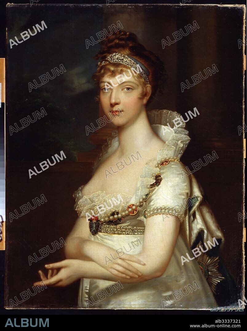 JEAN LAURENT MOSNIER. Portrait of Empress Elizabeth Alexeievna, Princess Louise of Baden (1779-1826).