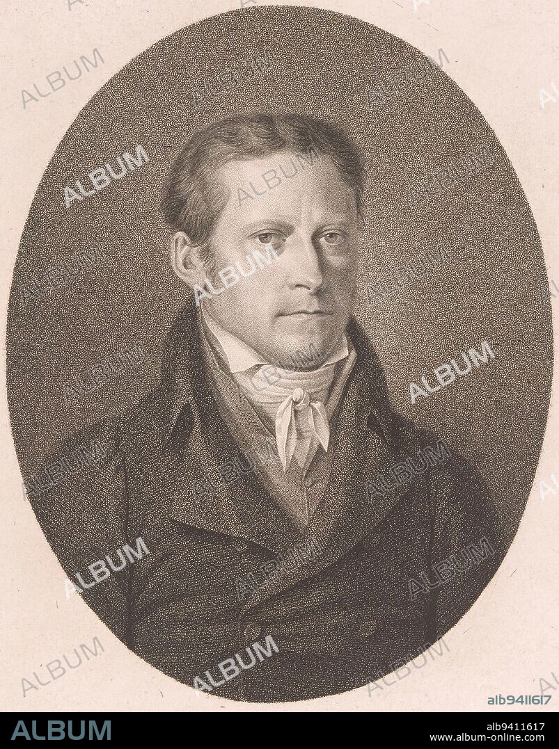 Portrait of Ernst Horn, Friedrich Wilhelm Bollinger, after Heinrich Anton Dähling, 1816, print maker: Friedrich Wilhelm Bollinger, after: Heinrich Anton Dähling, Berlin, 1816, paper, h 269 mm - w 206 mm.
