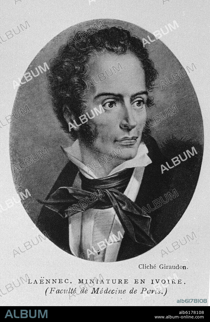 GIRAUDON. René-Théophile-Hyacinthe Laennec (1781-1826), French physician. He invented the stethoscope in 1816, while working at the Hôpital Necker, and pioneered its use in diagnosing various chest conditions.