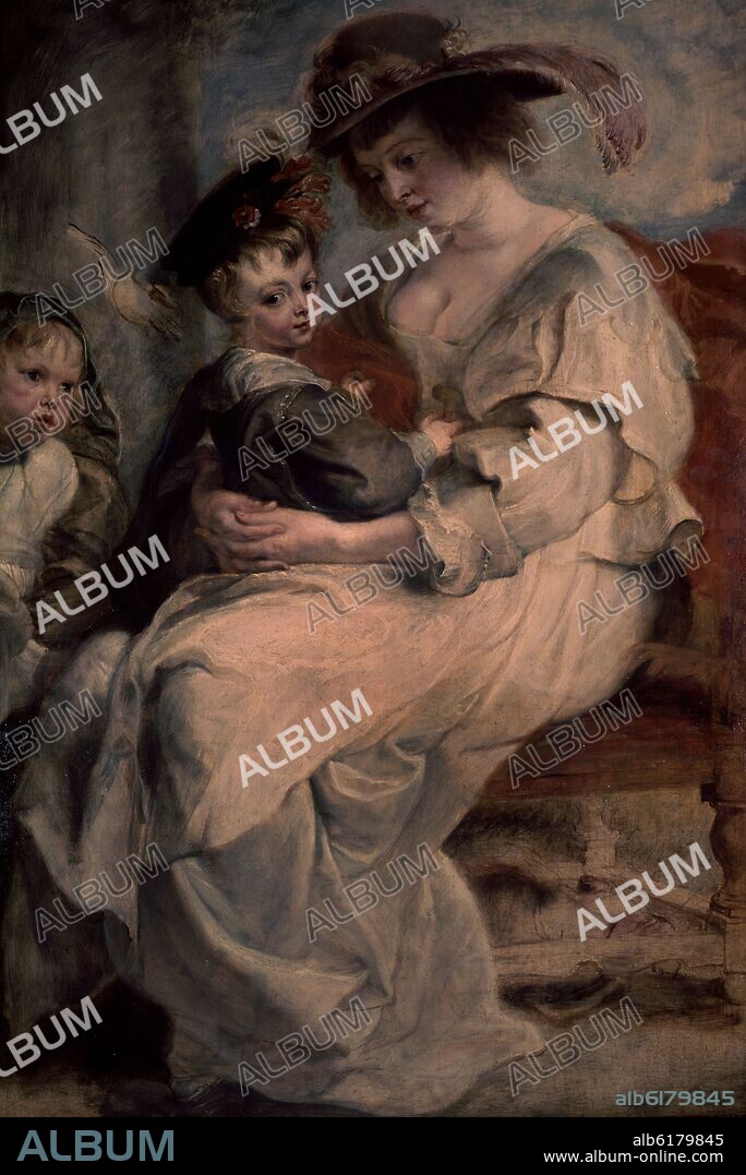 PETER PAUL RUBENS. HELENA FOURMENT Y SUS HIJOS - 1637 - O/T - 113x82 - BARROCO FLAMENCO.