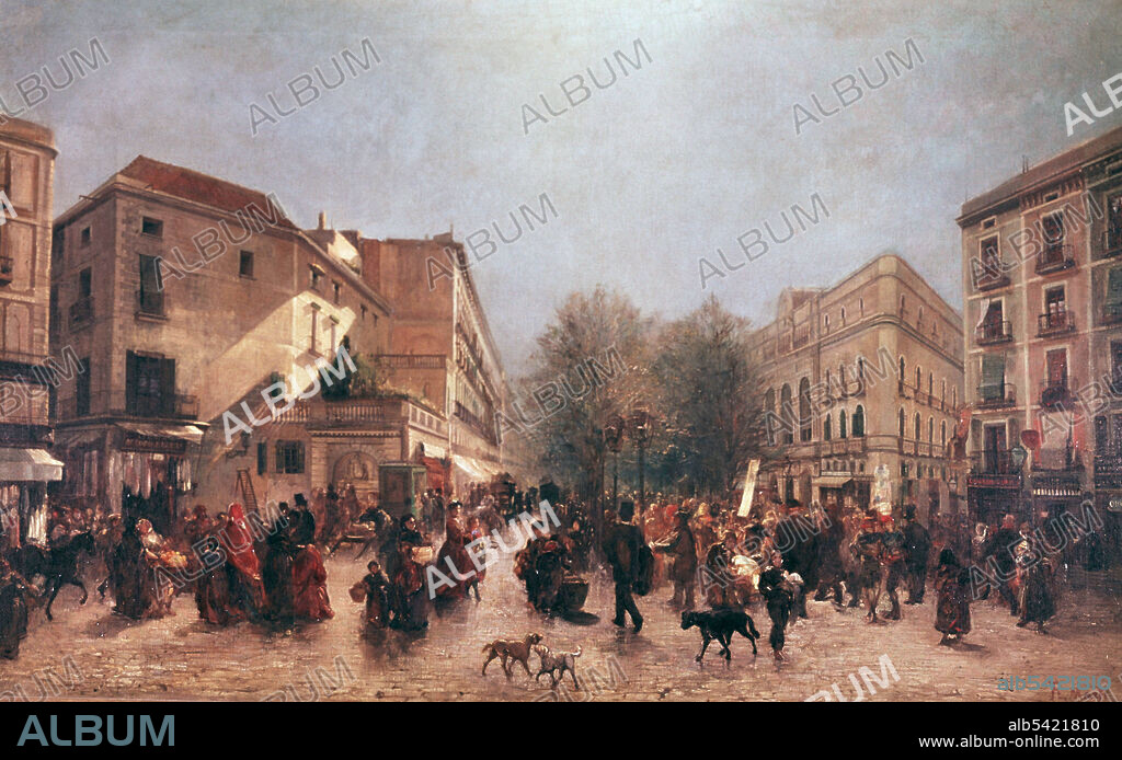 RAMON MARTI ALSINA. MARTI ALSINA , RAMON. PINTOR ESPAÑOL . BARCELONA 1826 - 1894. " BARCELONA ". BARCELONA PINTADO.