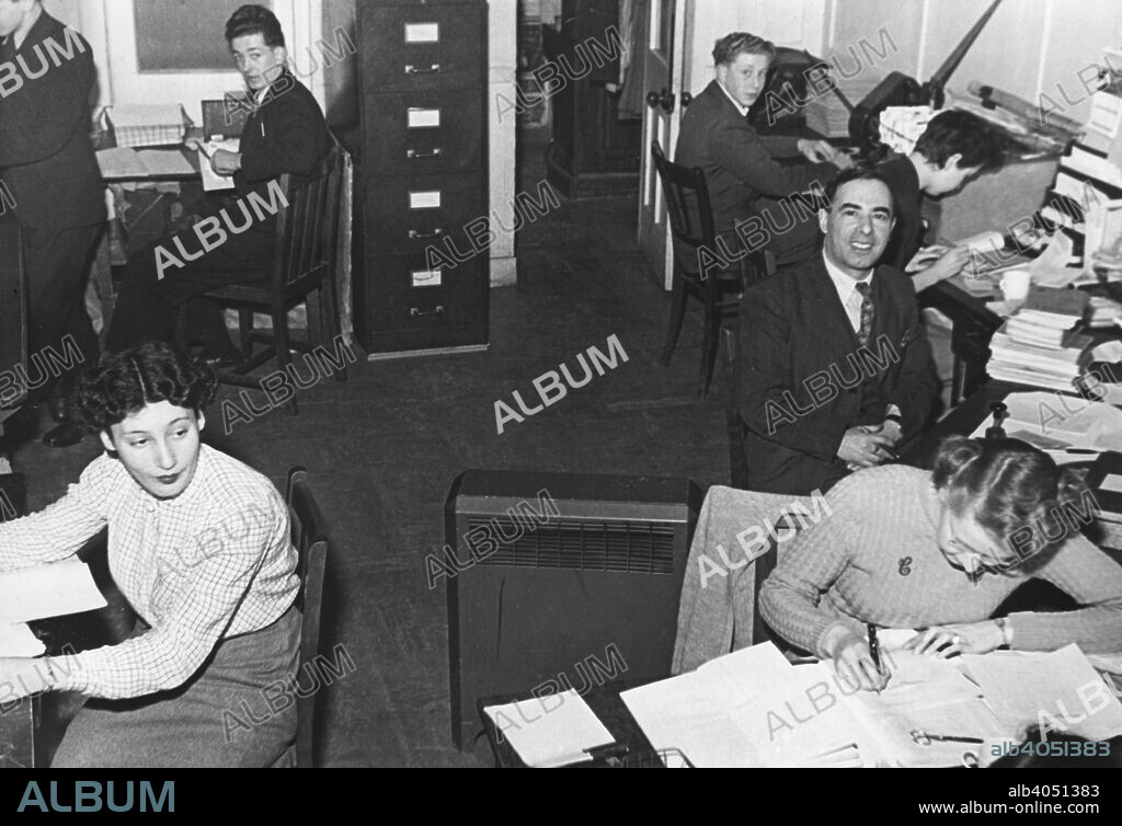 General office of the Jewish Chronicle newspaper, London, 1951. The world's oldest and most influential Jewish newspaper, the London-based Jewish Chronicle was founded in 1841.