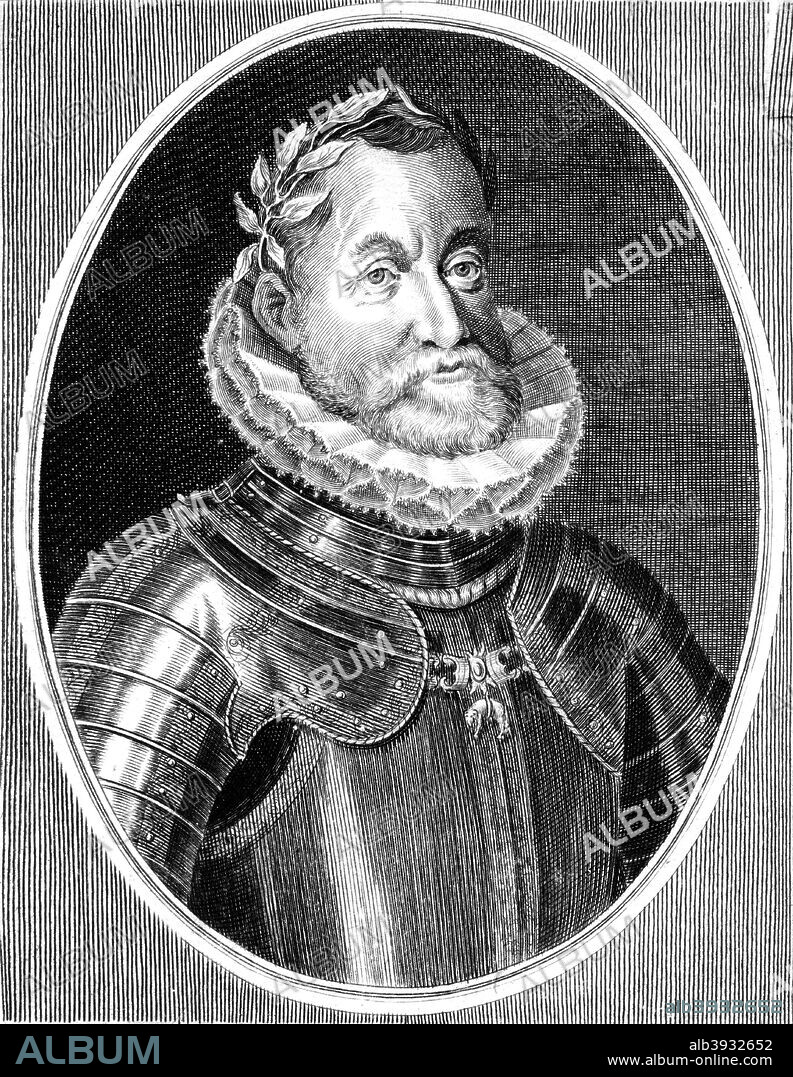 Rudolf II, Holy Roman Emperor from 1576-1612. A member of the House of Habsburg, Rudolf was King of Hungary (1572-1608) and Bohemia (1575-1611) and Archduke of Austria (1576-1608), as well as Holy Roman Emperor. A long debilitating war with Turkey and a revolt by his Hungarian subjects led to him being forced to give up his kingdoms and effective power to his younger brother Matthias, who also succeeded him as Holy Roman Emperor when he died in 1612.
