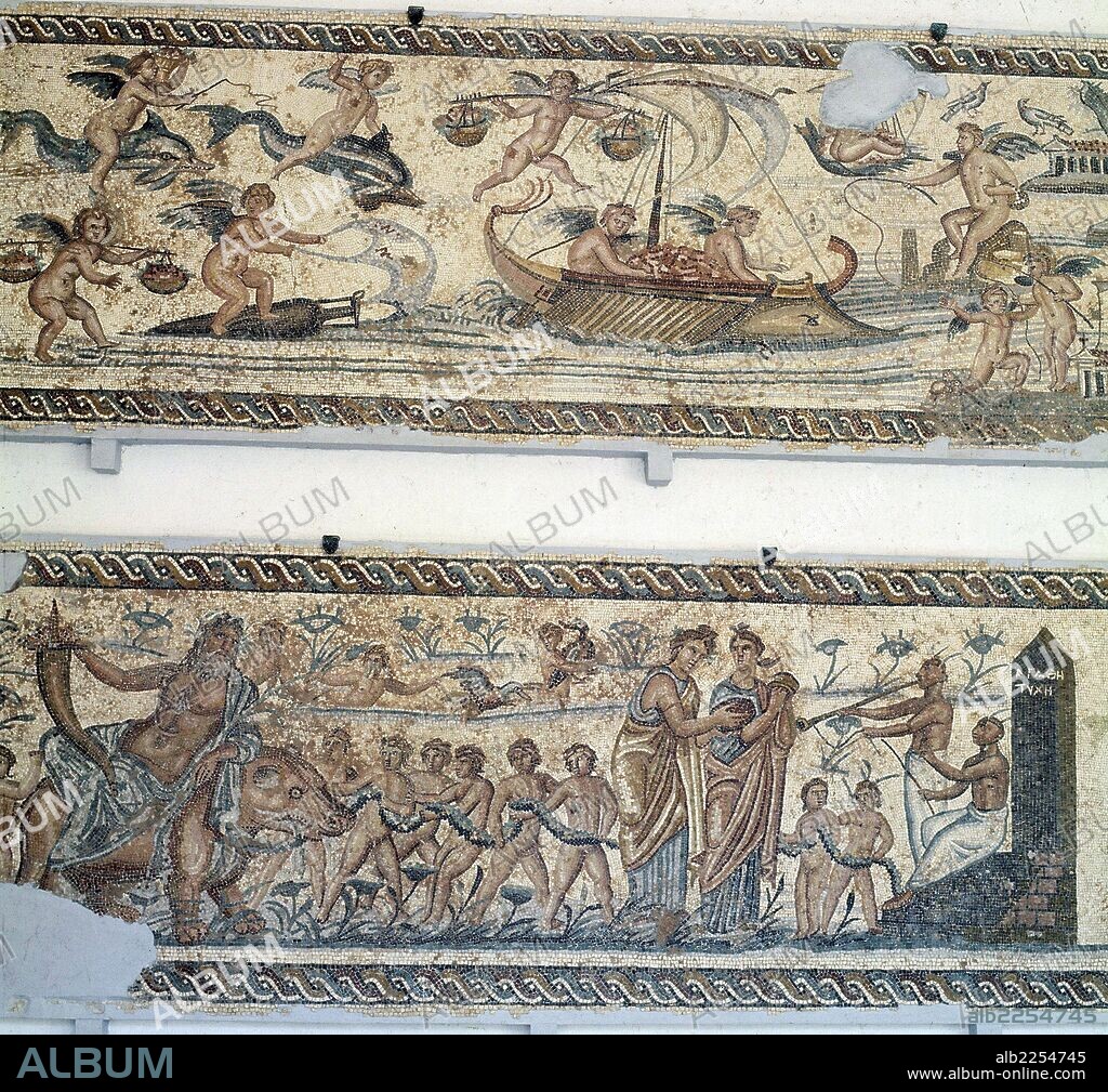 ARTE ROMANO. MOSAICOS. MUSEO DE EL BARDO. TUNEZ.