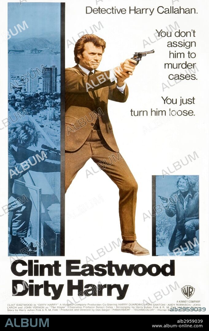 Poster de HARRY, EL SUCIO, 1971 (DIRTY HARRY), dirigida por DON SIEGEL. Copyright WARNER BROTHERS.