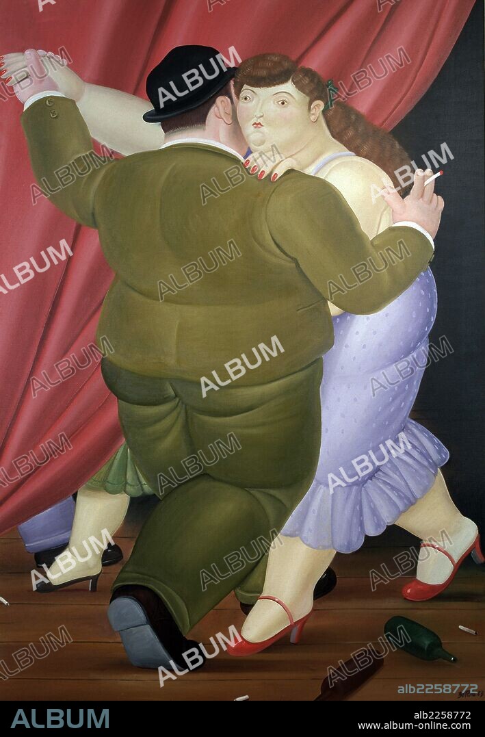 FERNANDO BOTERO (1932-). BOTERO , FERNANDO PINTOR Y ESCULTOR COLOMBIANO . 1932 - " UNA PAREJA BAILANDO " , OLEO 1983 COLECCION PARTICULAR   ATENCION: AUTOR CONTEMPORANEO SUJETO A COPYRIGHT ©. EL CLIENTE FINAL ES RESPONSABLE DE LA GESTION DE LOS DERECHOS DE AUTOR CON LAS SOCIEDADES EXISTENTES DE GESTION DE DERECHOS O DIRECTAMENTE CON LOS ORGANISMOS TITULARES DE LOS MISMOS.