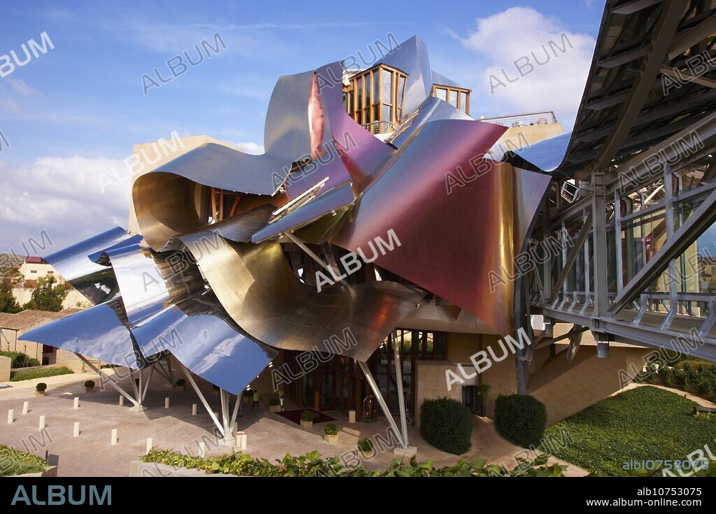 Hotel designed by Frank Gehry, Bodegas Marques de Riscal, Elciego, Rioja Alavesa, Araba, Basque Country, Spain.