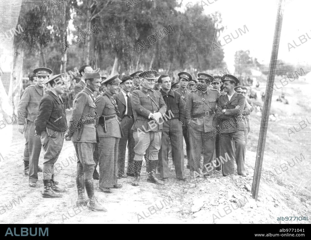 1938. "el Campesino" (2nd Right) with General Miaja (Center) and Other Commanders of the Republican Army.