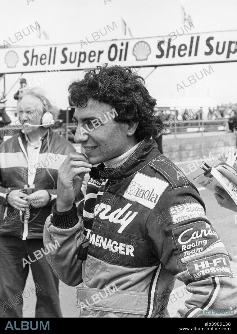 Michele Alboreto, 1981. His first Grand Prix was at San Marino in 1981 driving a Tyrrell. In 1982 he won at Las Vegas, finishing seventh in the World Championship. In 1983 Alboreto won at Detroit in 1983, and in 1984 signed to drive for Ferrari, the first Italian to race for Ferrari for over 10 years. He won the Belgian Grand Prix in 1984 and finished fourth in the World Championship. He was also a sportscar driver and in 1997 won the Le Mans 24 Hours.