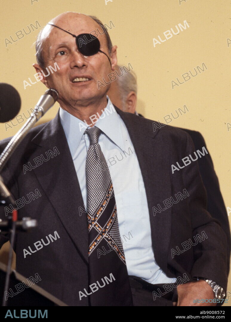 Moshe Dayan (1915 - 16 October 1981) Israeli military leader and politician. Commander of the Jerusalem front in the 1948 Arab-Israeli War, Chief of Staff of the Israel Defense Forces (1953-1958). Defense Minister during the Six-Day War in 1967, he became a worldwide fighting symbol of the new state of Israel. Dayan became Defence Minister just before the 1967 Six-Day War.