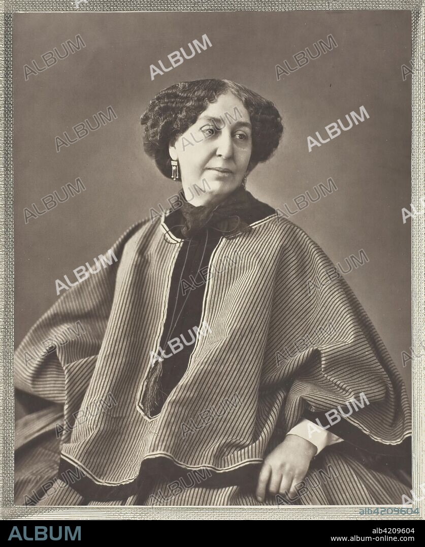 George Sand (born Amantine Lucile Aurore Dupin, French novelist, 1804-1876). Nadar (Gaspard Félix Tournachon); French, 1820-1910. Date: 1864. Dimensions: 23.5 x 19.1 cm (image/paper); 34 x 26.2 cm (mount). Woodburytype, from the periodical "Galerie Contemporaine Littéraire, Artistique" (1877), volume 2. Origin: France.