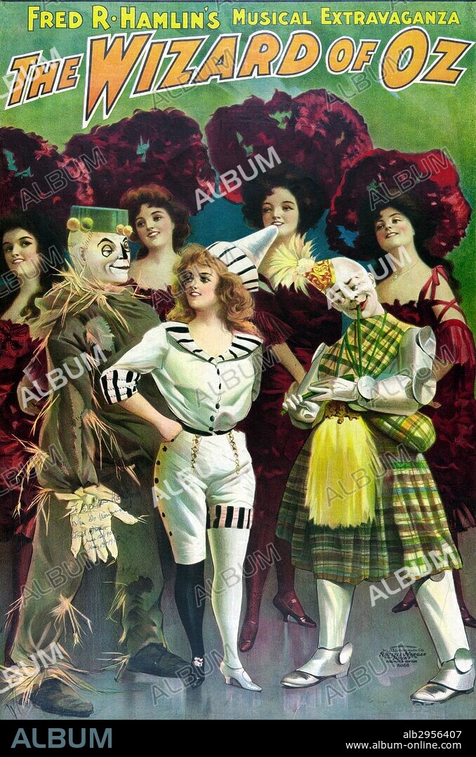 Poster for 'The Wizard of Oz' a musical based on the Wonderful Wizard of Oz by L. Frank Baum.