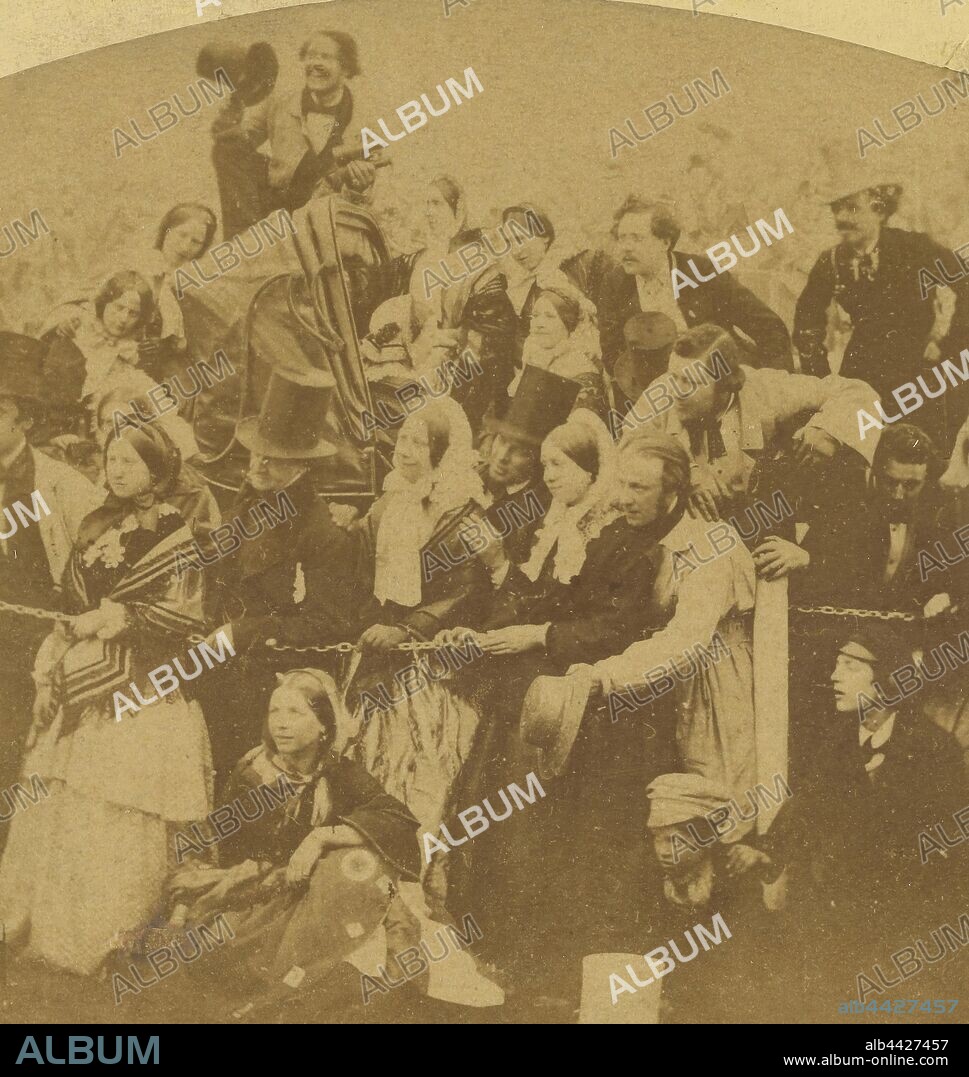 Study of the large painting, Derby Day, by William Powell Frith, Alfred Silvester (British, active 1850s - 1860s), 1856, Albumen silver print, 6.6 × 6.3 cm (2 5/8 × 2 1/2 in.).