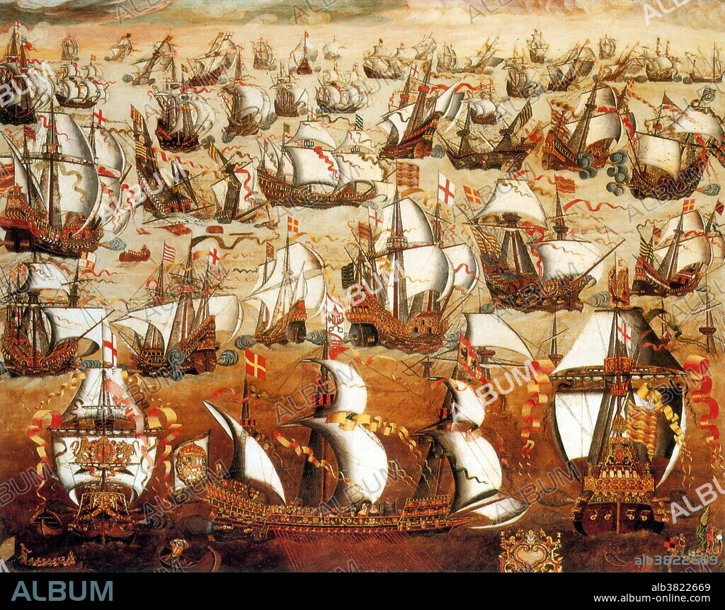 The Spanish Armada was the Spanish fleet that sailed against England in 1588, with the intention of overthrowing Elizabeth I of England and putting an end to her involvement in the Spanish Netherlands and in privateering in the Atlantic and Pacific. The Armada reached and anchored outside Gravelines, but, while awaiting communications from Parma's army, it was driven out by an English fire ship attack. In the ensuing battle, the Spanish fleet was forced to abandon its rendezvous. The Armada managed to regroup and withdraw north, with the English fleet harrying it for some distance up the east coast of England. The commander decided that the fleet should return to Spain. By the time the last of the surviving fleet reached Spain in October, half of the original Armada was lost and some 15,000 men had perished. Queen Elizabeth's decisive defeat of the Invincible Armada made England a world class power and introduced effective long range weapons into naval warfare for the first time, ending the era of boarding and close quarter fighting.
