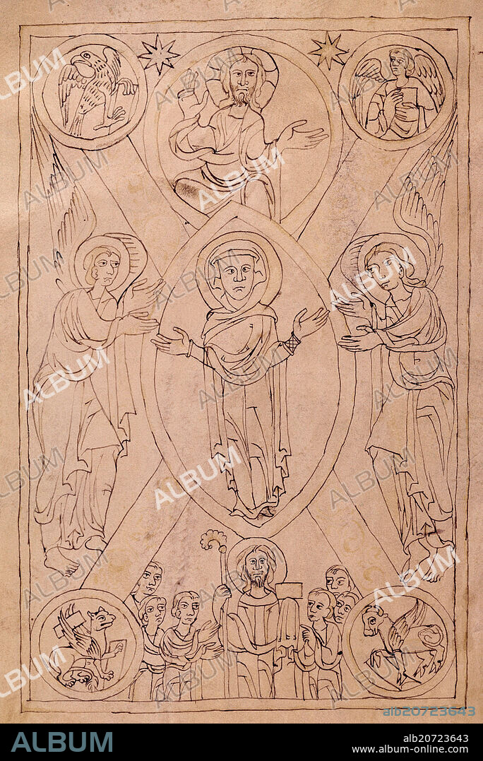 SAN AGUSTIN (354-430). CIUDAD DE DIOS - CODICE 20 FOLIO 2V  (S XII) MAIESTAS MARIAE.