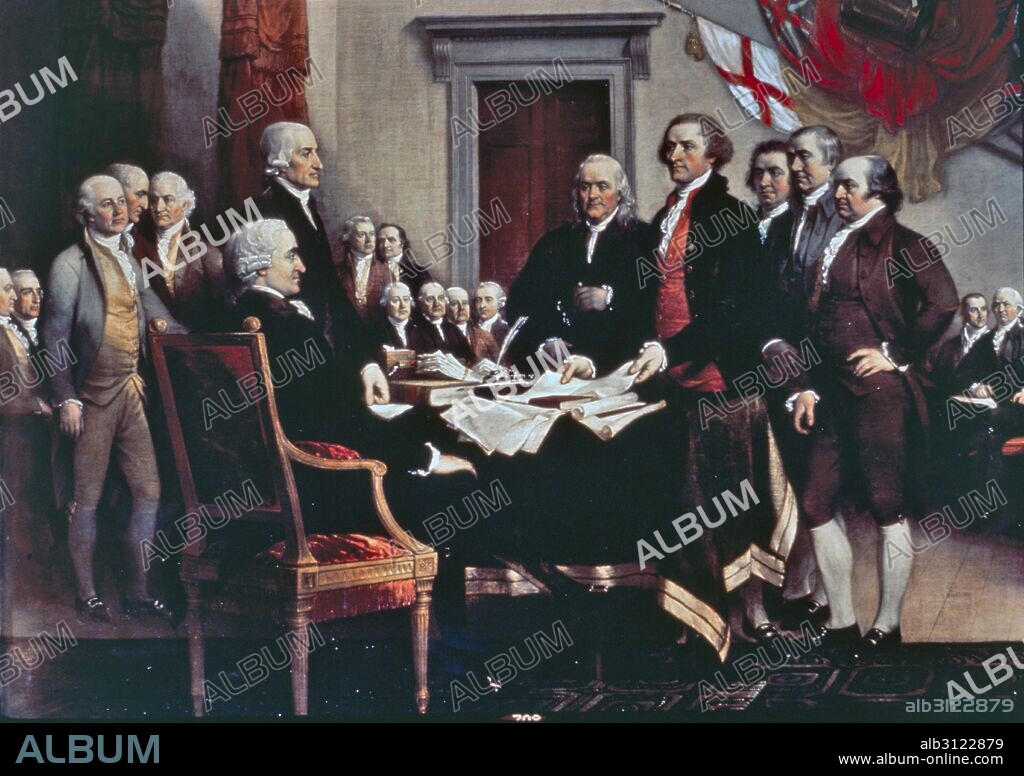 U.S. Capitol paintings. Declaration of Independence, painting by John Trumbull.