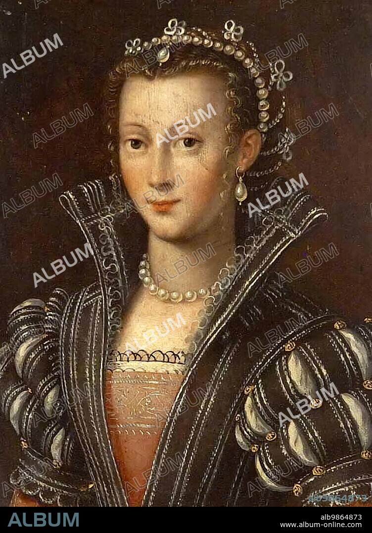Contessina Antonia Romola di Lorenzo de' Medici (1478) (29 June 1515), last daughter of Lorenzo the Magnificent, Lord of Florence, and his woman Clarice Orsini, as well as sister of Pope Leo X and woman of Count Palatine Piero Ridolfi, digitally restored reproduction from an original of the time