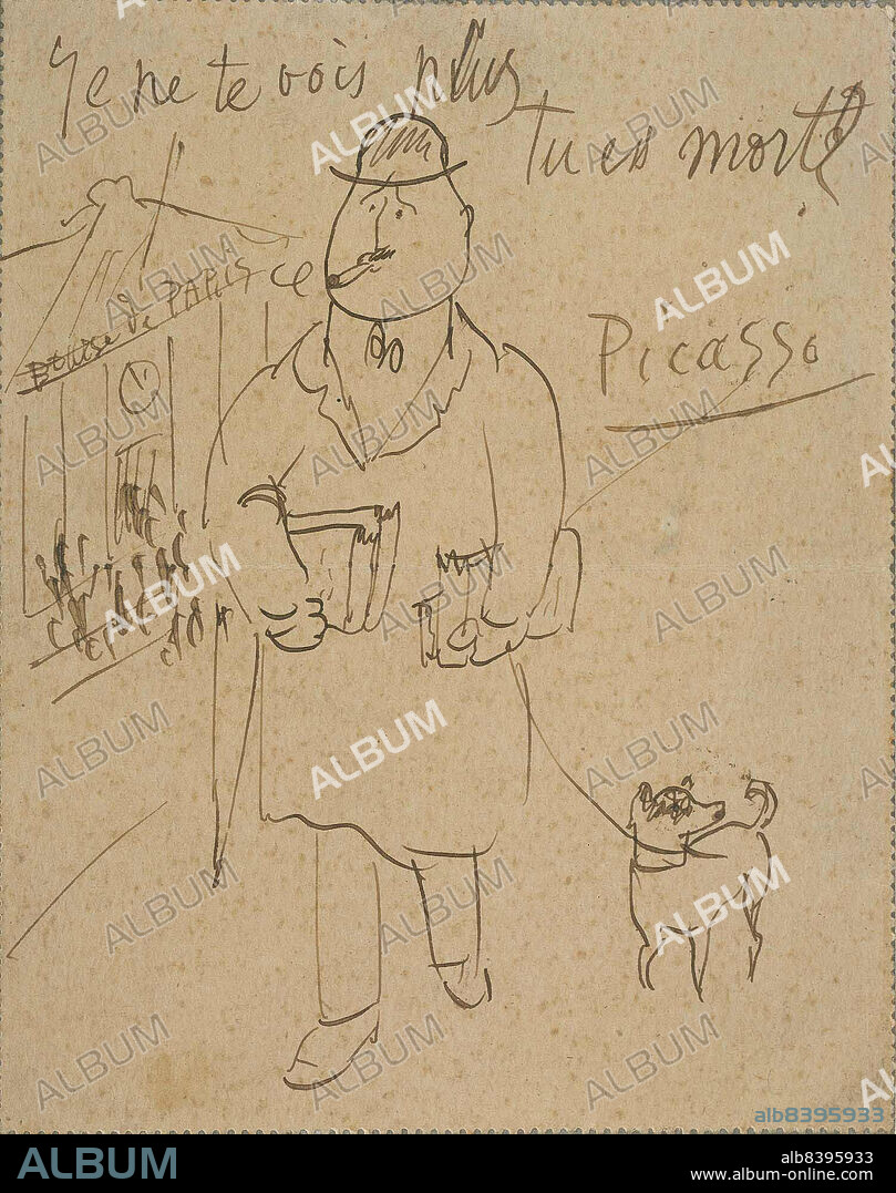 PABLO PICASSO. Guillaume Apollinaire, empleado de banca
París, 6 de desembre de 1905
Lápiz y tinta sobre papel
12 x 7,3 cm
Staatliche Museen zu Berlin, Nationalgalerie, Museum Berggruen. NG MB 6/2000.