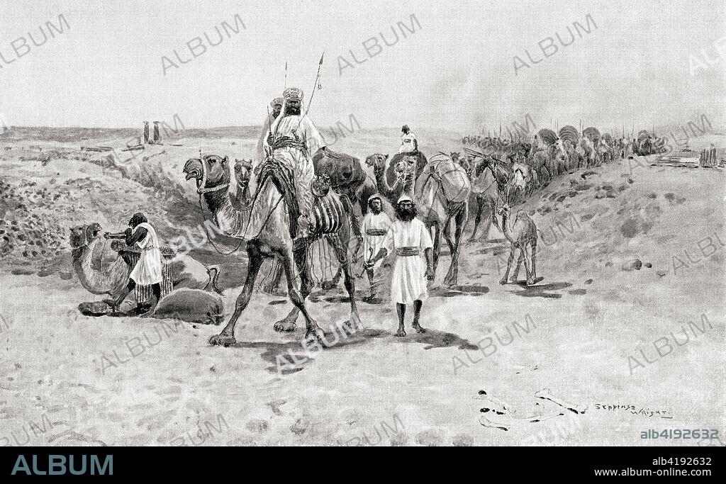 Solomon sends gifts to Hiram I, the Phoenician king of Tyre.  In return for Hiram's assistance in the building of his temple at Jerusalem, Solomon sent him annual supplies of wheat and oil.  From Hutchinson's History of the Nations, published 1915.