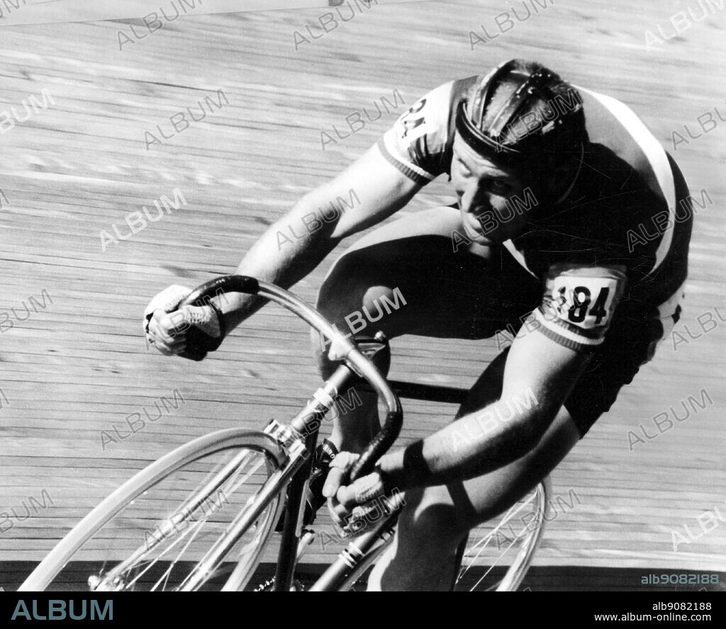 Mexico City Olympics 1968: Pierre Trentin of France near the finish of the 100 metres cycling time trial on 17th October 1968, which he won in an Olympic record time.