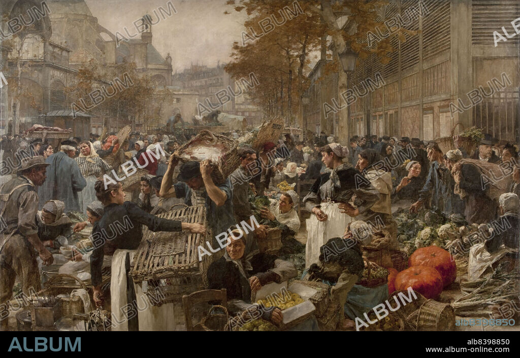 LEON-AUGUSTIN LHERMITTE. Les Halles, 1895. Market in Paris.