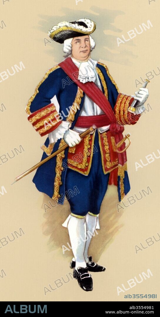 CARLOS URBEZ CABRERA. Capitán general de la Armada. Uniforme de 1720.