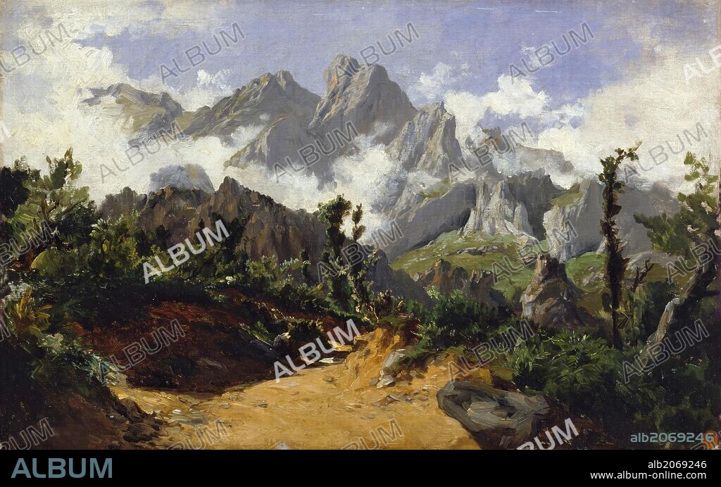 Carlos de Haes / 'Nieblas (Picos de Europa)', Hacia 1874, Escuela Española, Óleo sobre Lienzo, 37 cm x 59 cm, P06701.