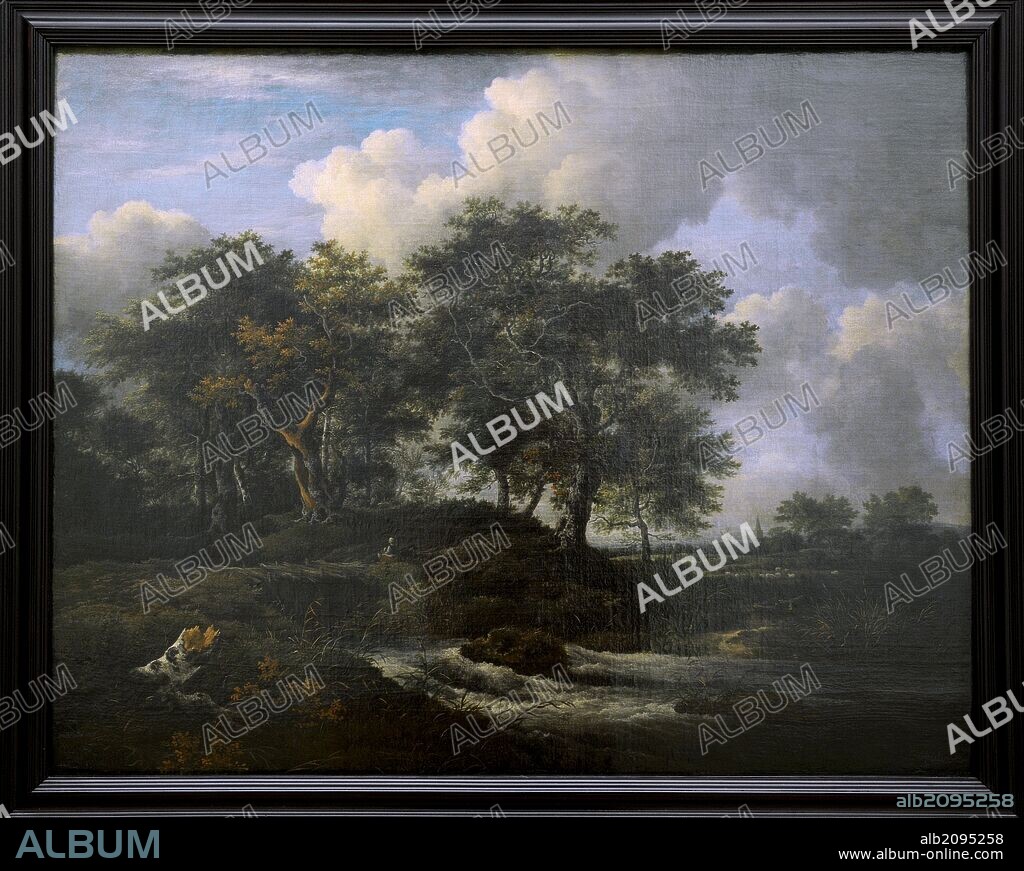 Jacob Isaacksz van Ruisdael (1629-1682). Dutch Golden Age landscape painter. Oak in a stream. Alte Pinakothek. Munich. Germany.