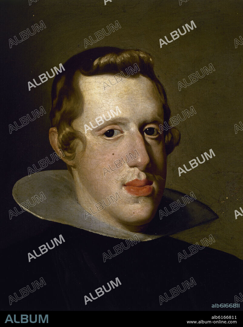 DIEGO VELAZQUEZ (1599-1660). FELIPE IV - DETALLE DE LA CABEZA - 1628 - OLEO/LIENZO - NP 1182 - BARROCO ESPAÑOL - CONJUNTO  86010.
