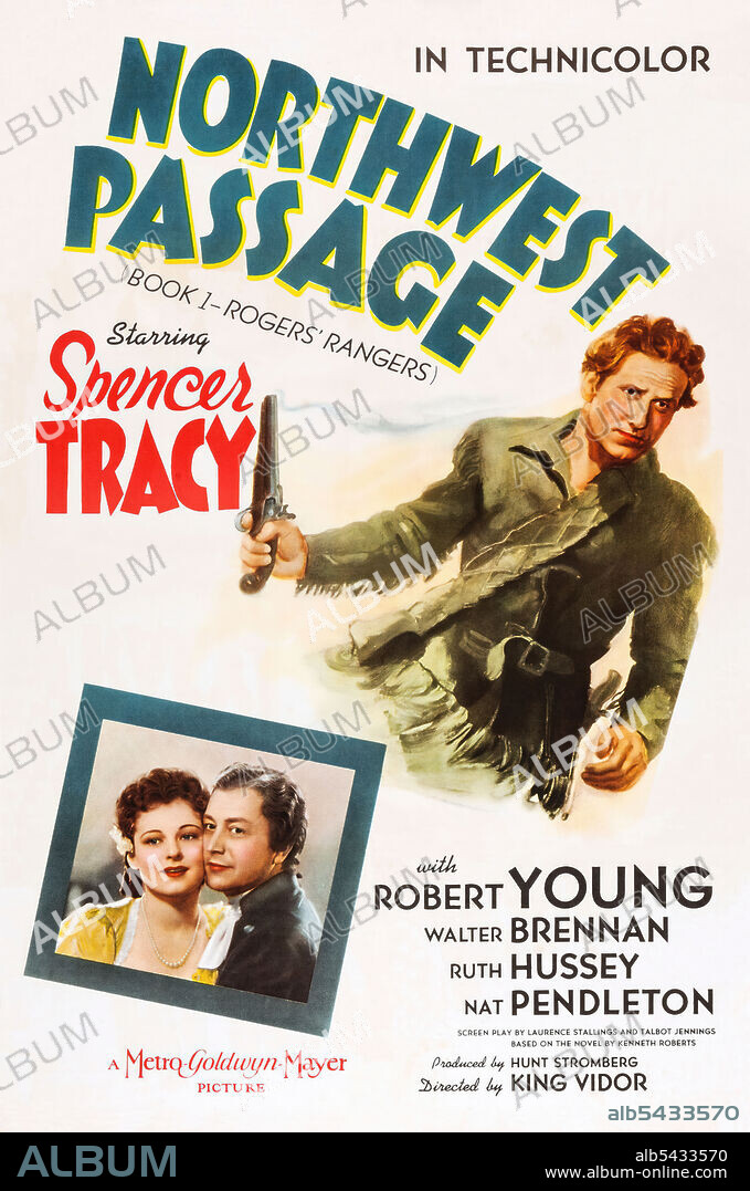 TRACY SPENCER. SPENCER TRACY in NORTHWEST PASSAGE, 1940, directed by KING VIDOR. Copyright M.G.M.