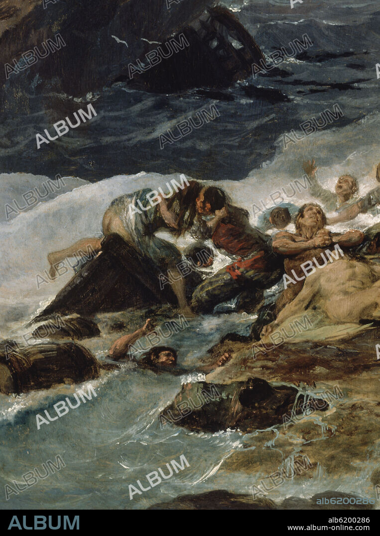 FRANCISCO DE GOYA. 'The Shipwreck' (detail), 1793-1794, Oil on tin plate.