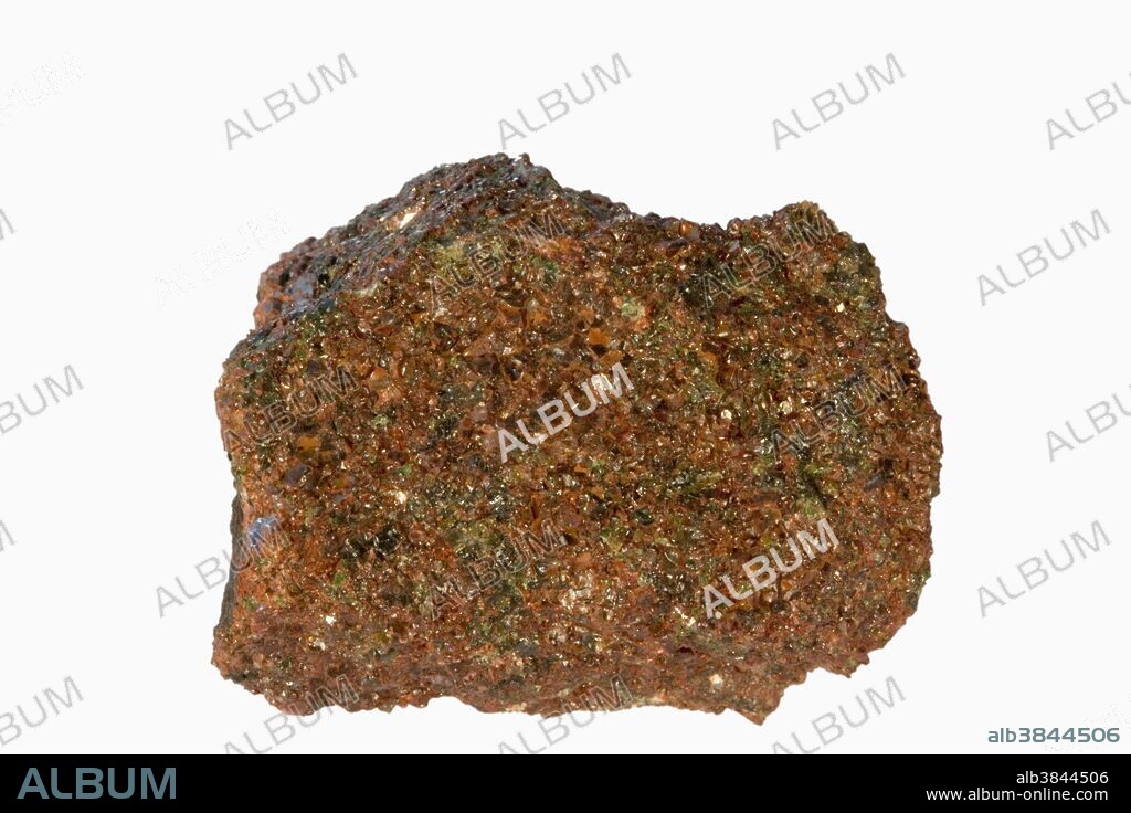 Iddingsite, a rock derived from the weathering of olivine, from San Bernardino, California, USA.