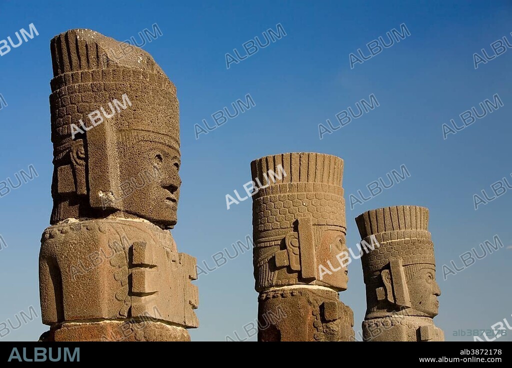 Atlantean figures, Tula, Aztec archeological site, Tula de Allende, Hidalgo, Mexico