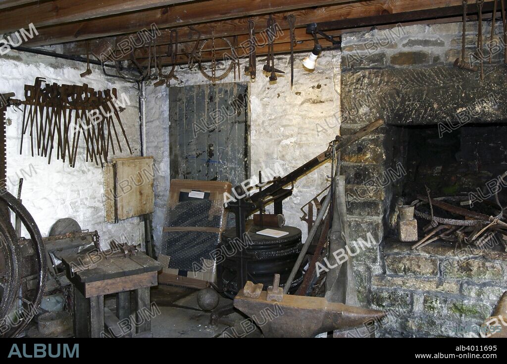Smithy, North of England Lead Mining Museum, Killhope, Weardale, Durham. The museum is on the site of the Old Park Head Lead Mine, located near the source of the Wear.