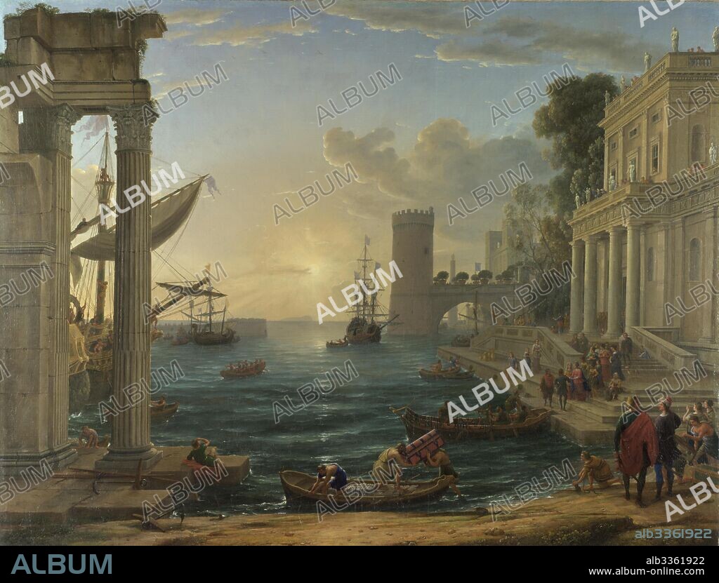 CLAUDE LORRAIN. Seaport with the Embarkation of the Queen of Sheba.